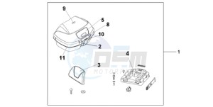 VFR8009 Europe Direct - (ED / MME TWO) drawing TOP BOX 45L PEARL SUNBEAM WHITE