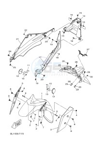 YP400RA X-MAX 400 ABS (BL11 BL11 BL11 BL11) drawing FENDER