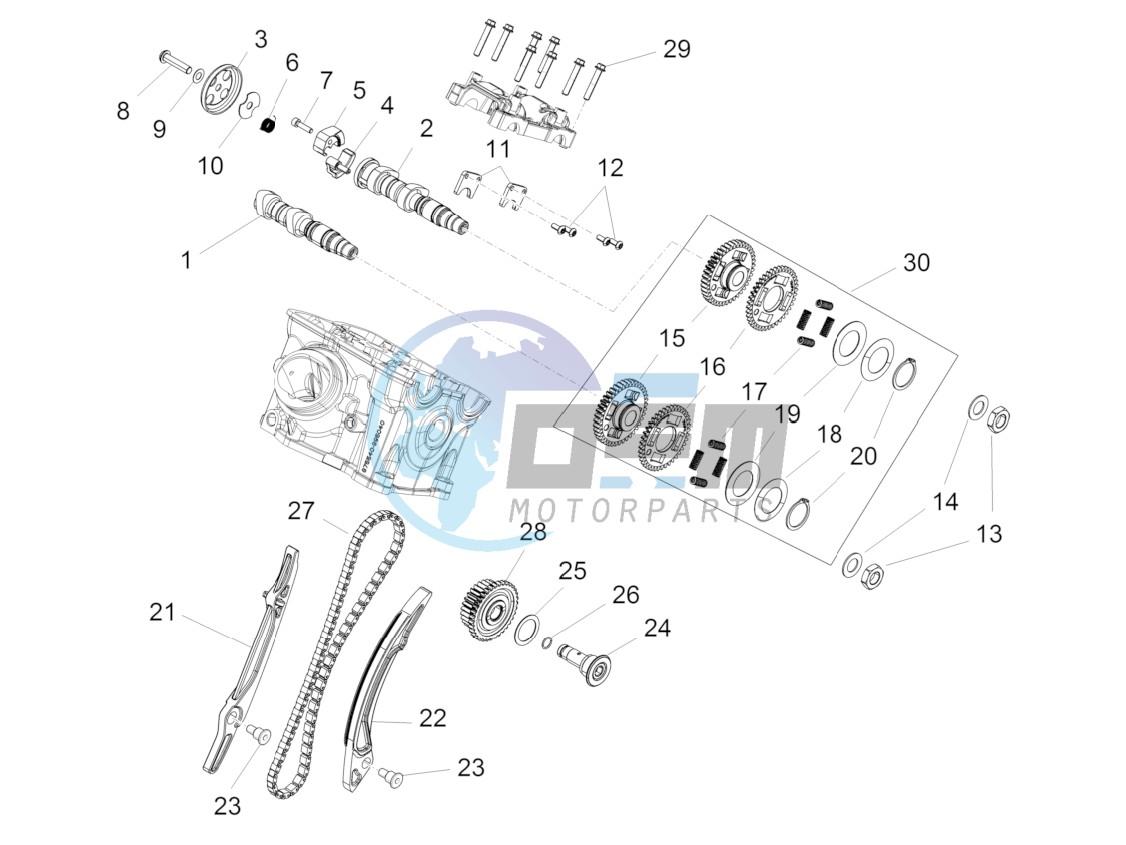 Rear cylinder timing system