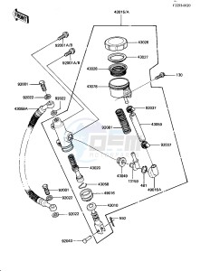 KZ 1100 B [GPZ) (B1-B2) [GPZ) drawing REAR MASTER CYLINDER