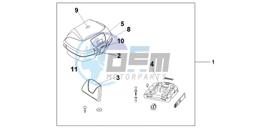 TOP BOX 45L QUASAR SILVER METALLIC