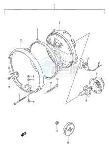 GS500E (E2) drawing HEADLAMP (MODEL P R)