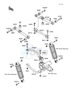 KLF 220 A [BAYOU 220] (A1-A4) [BAYOU 220] drawing REAR SUSPENSION