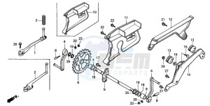 PK50M drawing PEDAL/KICK STARTER ARM