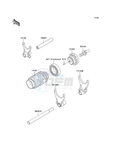 KX125 KX125-M3 EU drawing Gear Change Drum/Shift Fork(s)