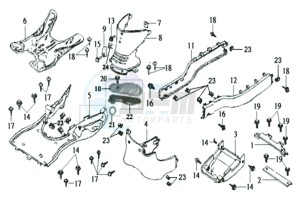 JOYRIDE 125 E2 drawing FOOTREST / FRAME COWLING