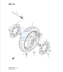 GSXF650 drawing FRONT WHEEL (GSX650FL1 E24)