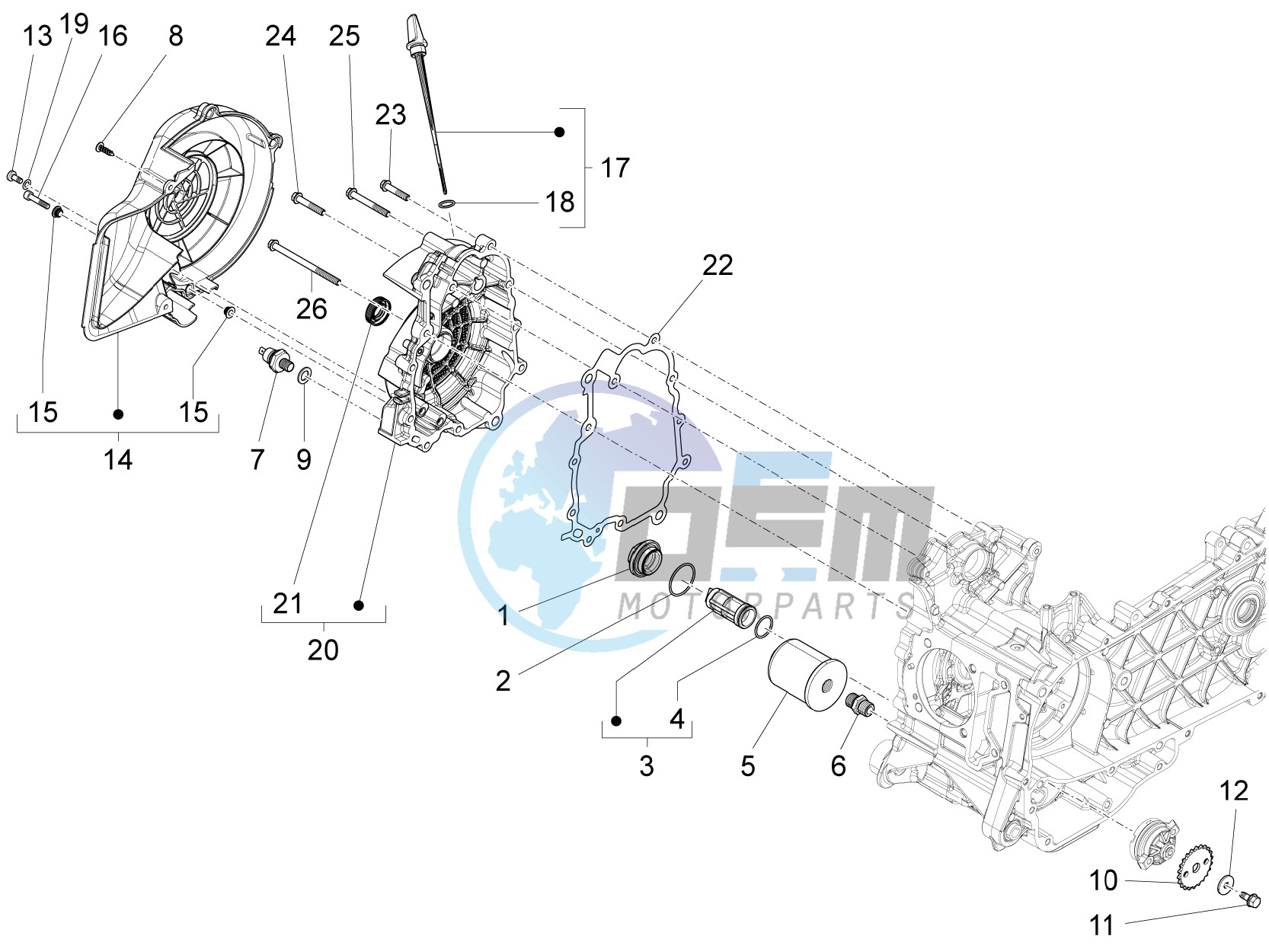 Flywheel magneto cover - Oil filter