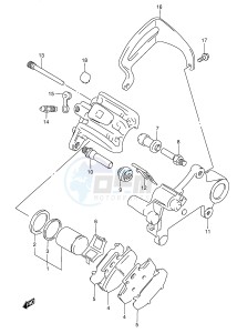 DR350 (E3) drawing REAR CALIPER (MODEL N P)