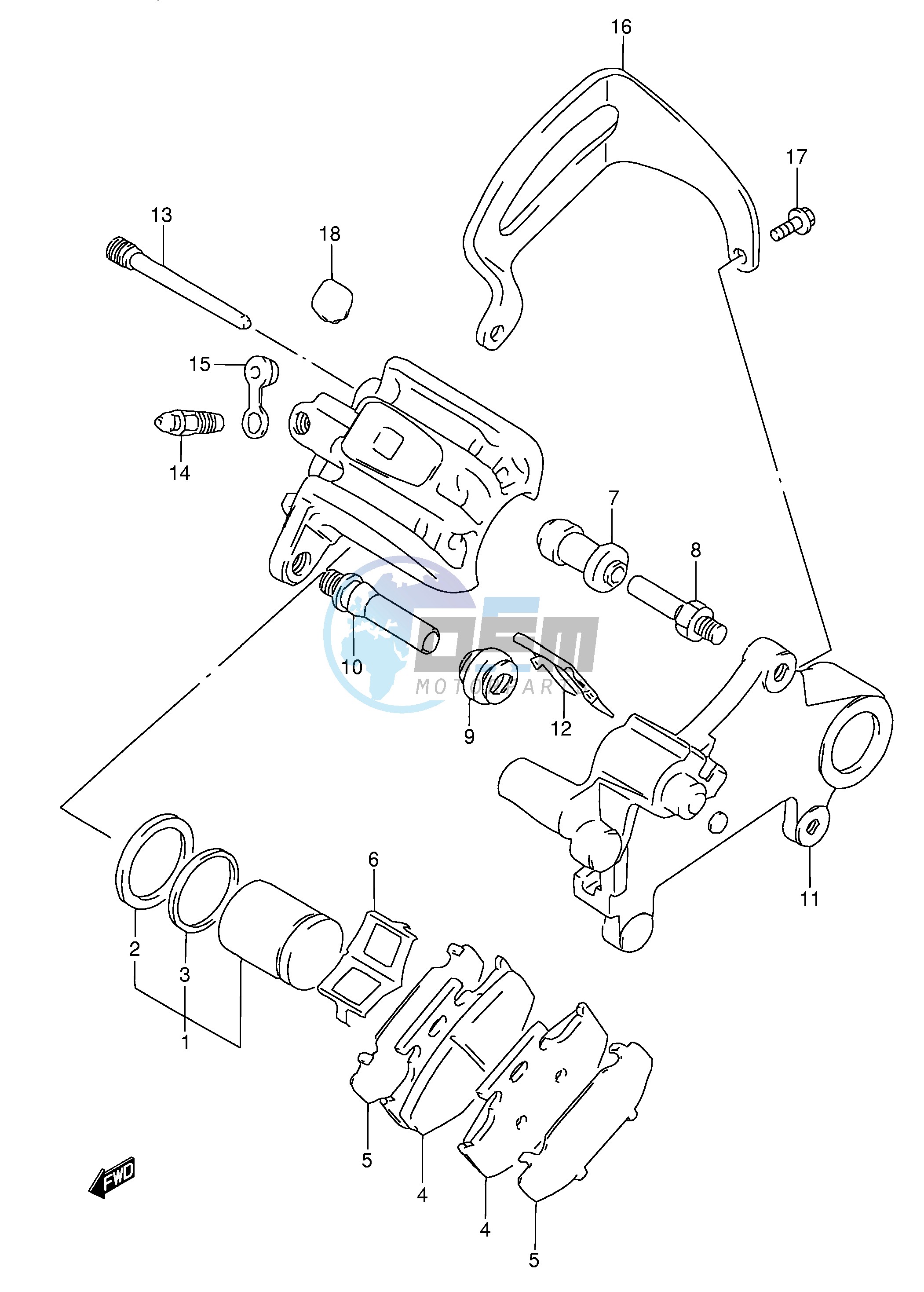 REAR CALIPER (MODEL N P)