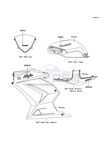 NINJA_250R EX250K8F GB XX (EU ME A(FRICA) drawing Decals(Green)