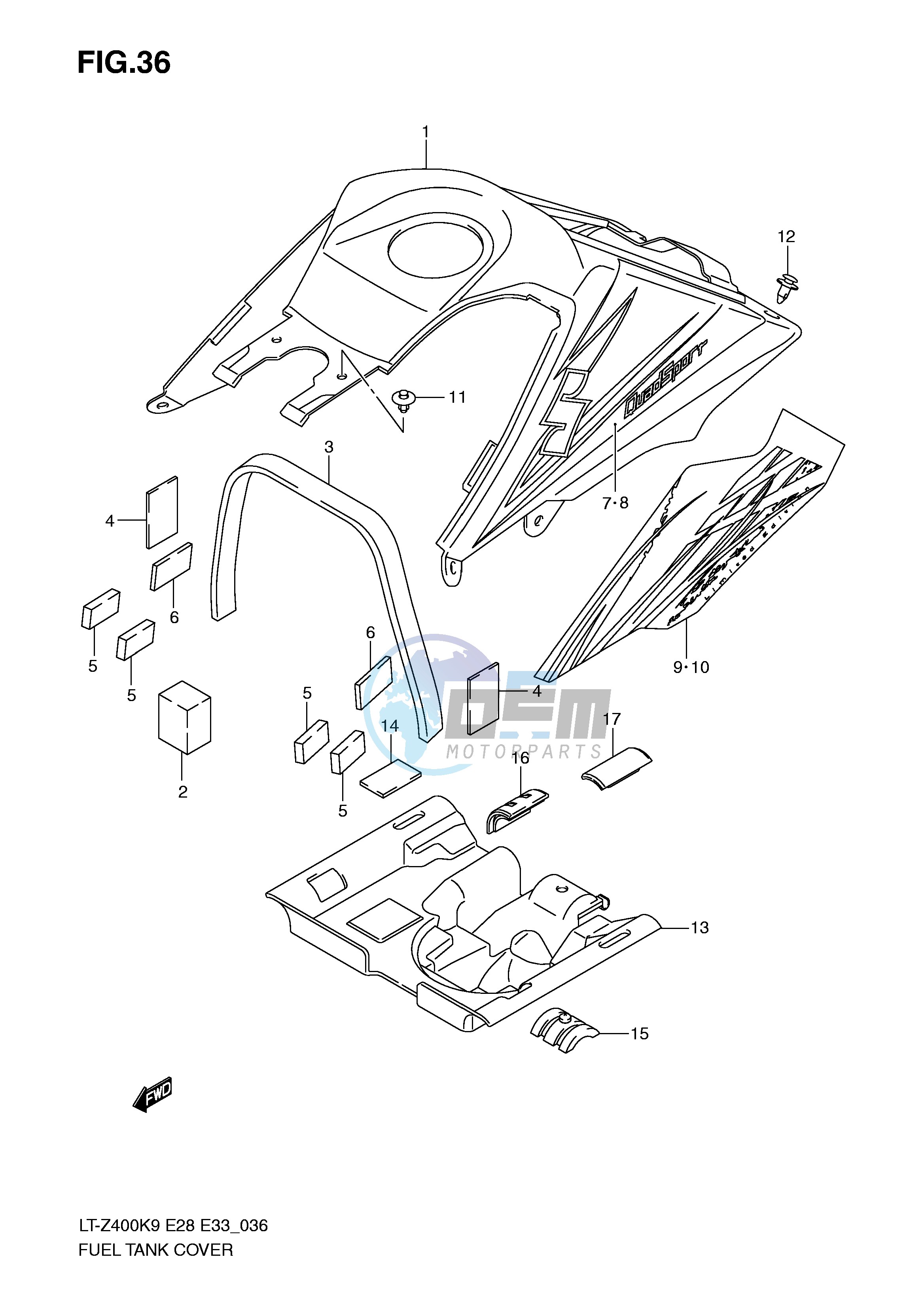 FUEL TANK COVER (MODEL K9)