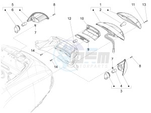 VXL 125 4T 3V drawing Rear headlamps - Turn signal lamps