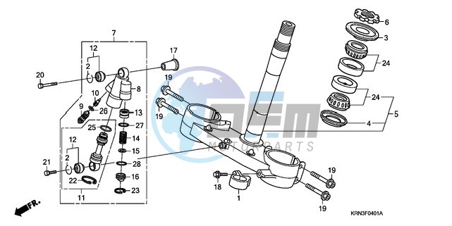 STEERING STEM(CRF250R8/9) /STEERING DAMPER