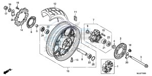 NC750XE NC750X Europe Direct - (ED) drawing REAR WHEEL