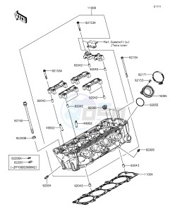 Z1000 ABS ZR1000GEF FR GB XX (EU ME A(FRICA) drawing Cylinder Head