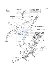 ZG 1400 A [CONCOURS 14 ABS] (8F-9F) A9F drawing FRONT FENDER-- S- -