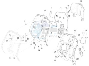 PRIMAVERA 150 4T 3V IE ABS-NOABS E3-E4 (EMEA, LATAM, APAC) drawing Front glove-box - Knee-guard panel