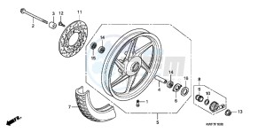 CBF125MD CBF125M UK - (E) drawing FRONT WHEEL