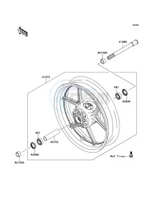 Z1000SX ZX1000GBF FR GB XX (EU ME A(FRICA) drawing Front Hub