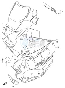 GSX600F (E2) Katana drawing COWLING BODY