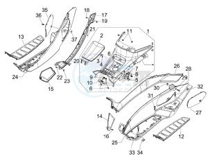 MP3 500 rl Sport business drawing Central cover - Footrests