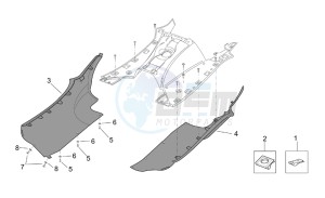 Leonardo 125-150 drawing Central body - Side fairings