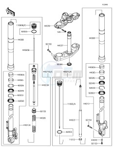 VERSYS 650 ABS KLE650FHF XX (EU ME A(FRICA) drawing Front Fork