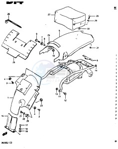 DR200 (G-H-J) drawing REAR FENDER