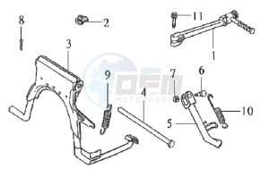 DD50 FIX E2 drawing CENTRAL STAND / SIDE STAND / KICKSTARTER PEDAL