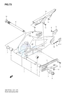 GSX-R750 drawing REAR SWINGING ARM L4