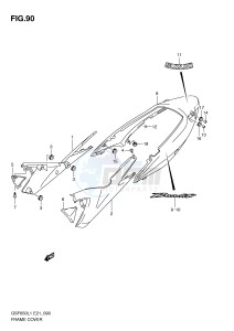 GSF650 (E21) Bandit drawing FRAME COVER (GSF650UAL1 E21)