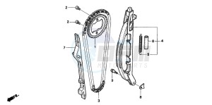 XR250R drawing CAM CHAIN/TENSIONER