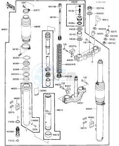 KX 500 D [KX500] (D1) [KX500] drawing FRONT FORK