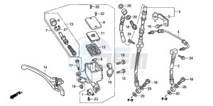 CB600F CB600F drawing FR. BRAKE MASTER CYLINDER (CB600F3/4)