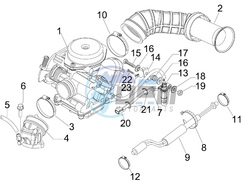 Carburettor  assembly - Union pipe