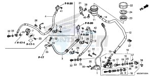 CB1100CAH UK - (E) drawing RR. BRAKE MASTER CYLINDER (CB1100CA/ CAD/ NA/ NAD)