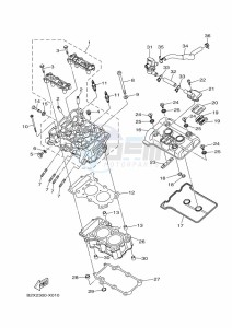 YZF320-A YZF-R3 (B2X9) drawing CYLINDER HEAD