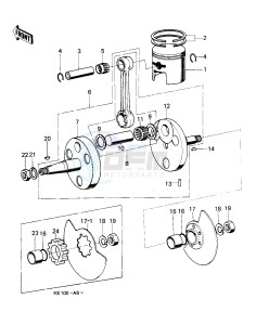 KE 100 A [KE100] (A9-A10) [KE100] drawing CRANKSHAFT_PISTON_ROTARY VALVE