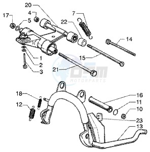 ET4 150 Leader drawing Central Stand - Swinging arm