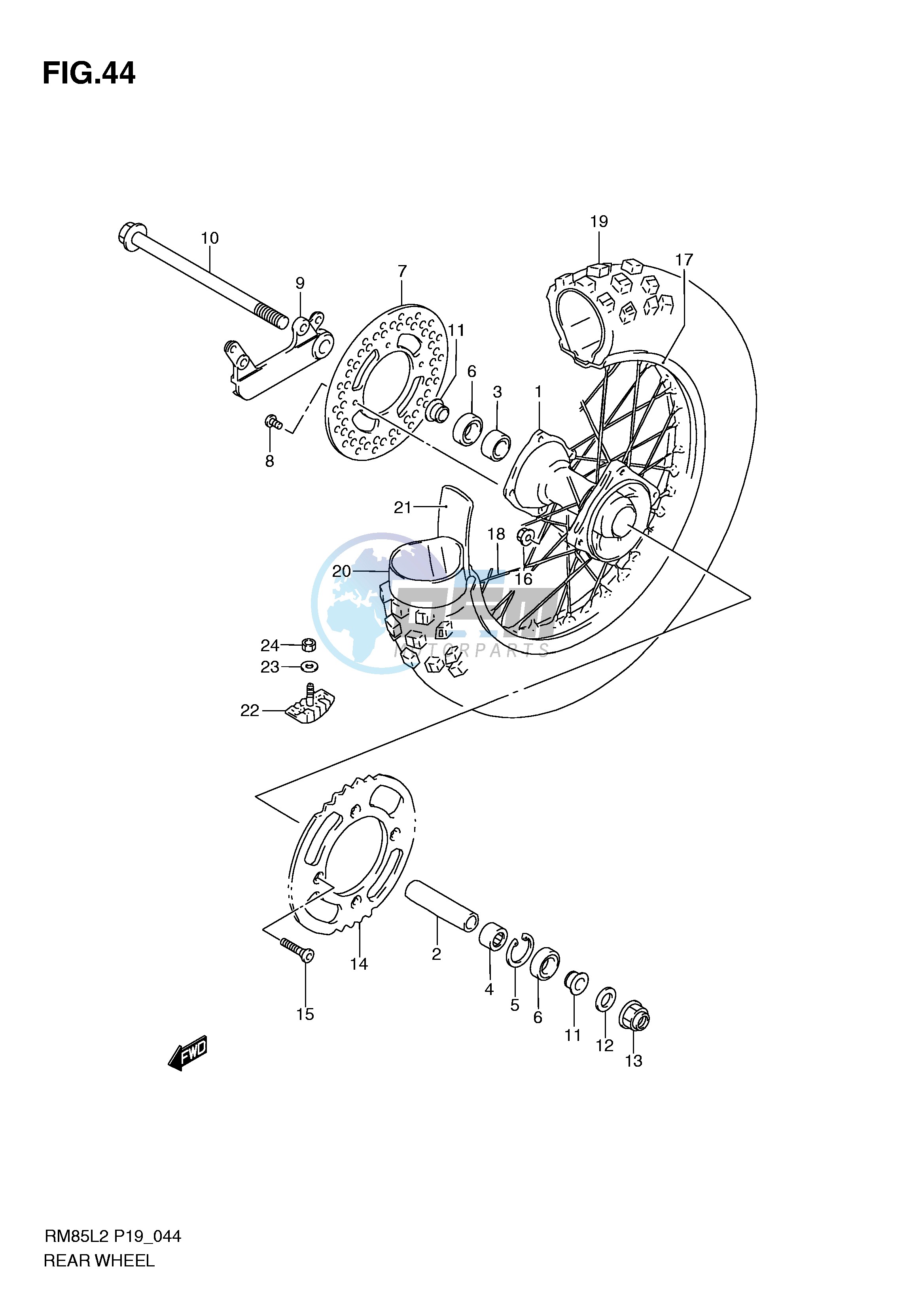 REAR WHEEL (RM85L2 P19)