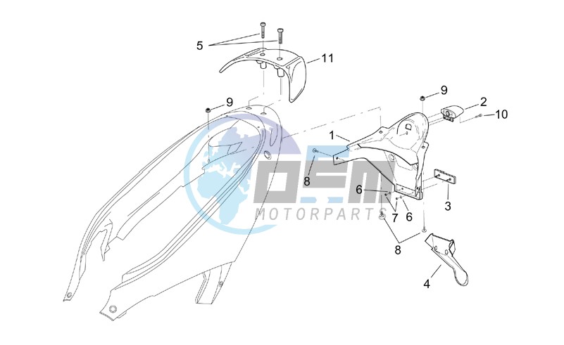 Rear body - Plate holder