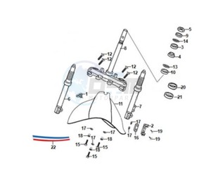 FIDDLE II 50 25KMH (L8) NL EURO4 drawing FRONT FORK / FRONT MUDGUARD / BALHOOFD.