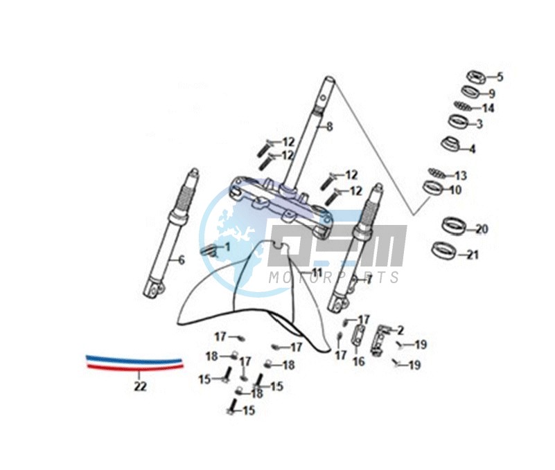 FRONT FORK / FRONT MUDGUARD / BALHOOFD.