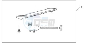 GL18009 Europe Direct - (ED / AB NAV) drawing REAR SPOILER PEWTER SILVER METALLIC