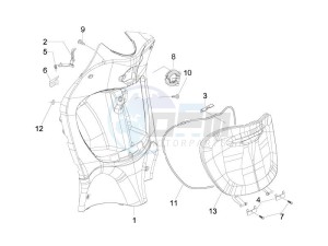 Liberty 50 4T PTT 2017 (B-NL) (B-NL) drawing Front glove-box - Knee-guard panel