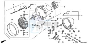 VT750CA9 Europe Direct - (ED / MK) drawing HEADLIGHT