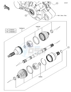 MULE PRO-DXT KAF1000BHF EU drawing Drive Shaft-Rear