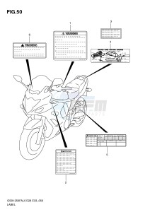 GSX1250FA (E28-E33) drawing LABEL