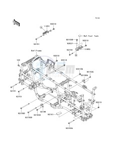 KVF 650 F [BRUTE FORCE 650 4X4I] (F6F-F9F ) F9F drawing ENGINE MOUNT